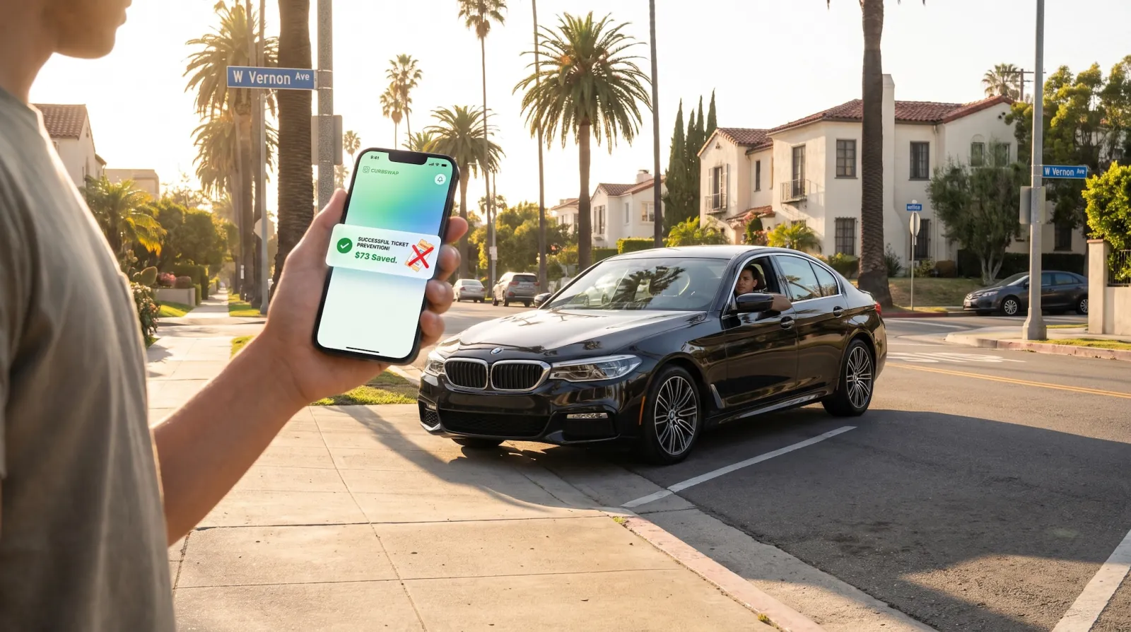 Scheduling a last-minute car move in the Curbswap app